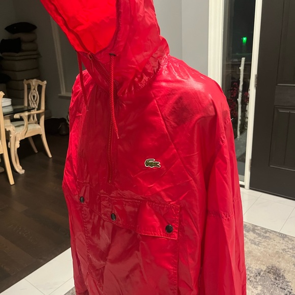 Vintage Lacoste best colour red size medium windbreaker hooded rare find💦💧fall - Picture 8 of 17